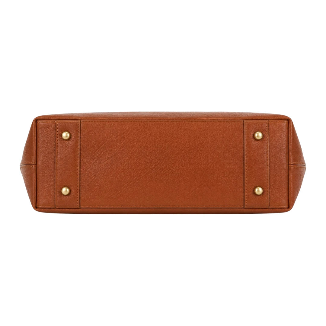 Dalsea Brown Leather Adjustable Strap Tote Bag