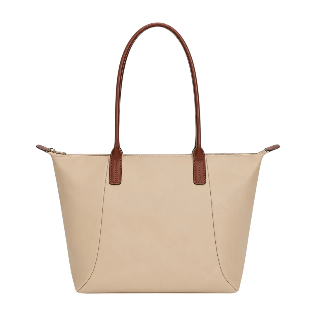 Dalsea Beige Contrast Handle Tote Bag