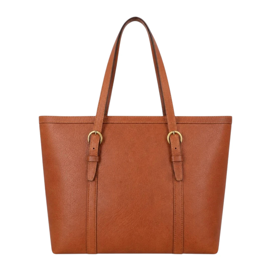 Dalsea Brown Leather Adjustable Strap Tote Bag