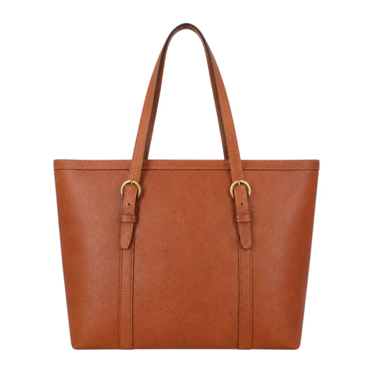 Dalsea Brown Leather Adjustable Strap Tote Bag