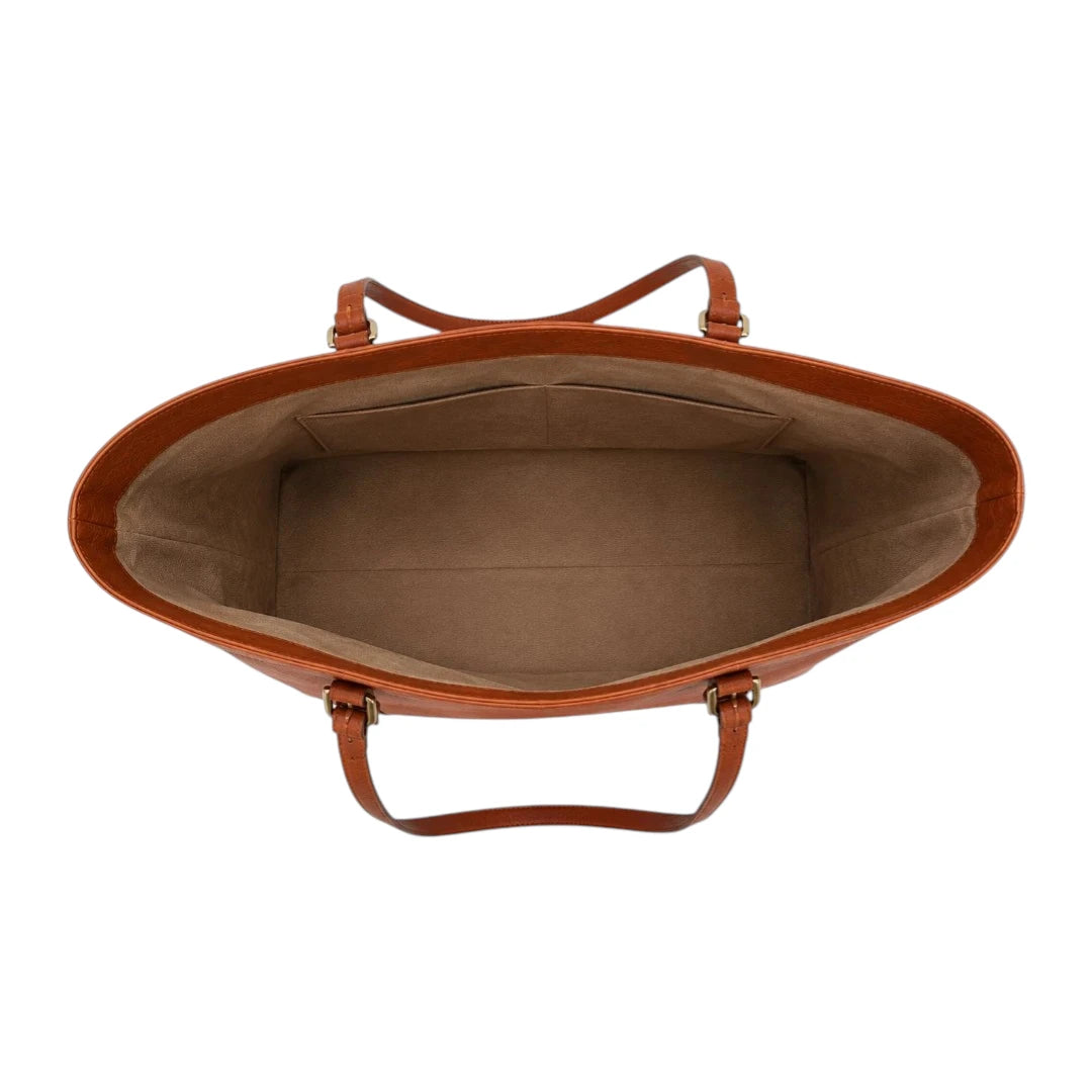 Dalsea Brown Leather Adjustable Strap Tote Bag