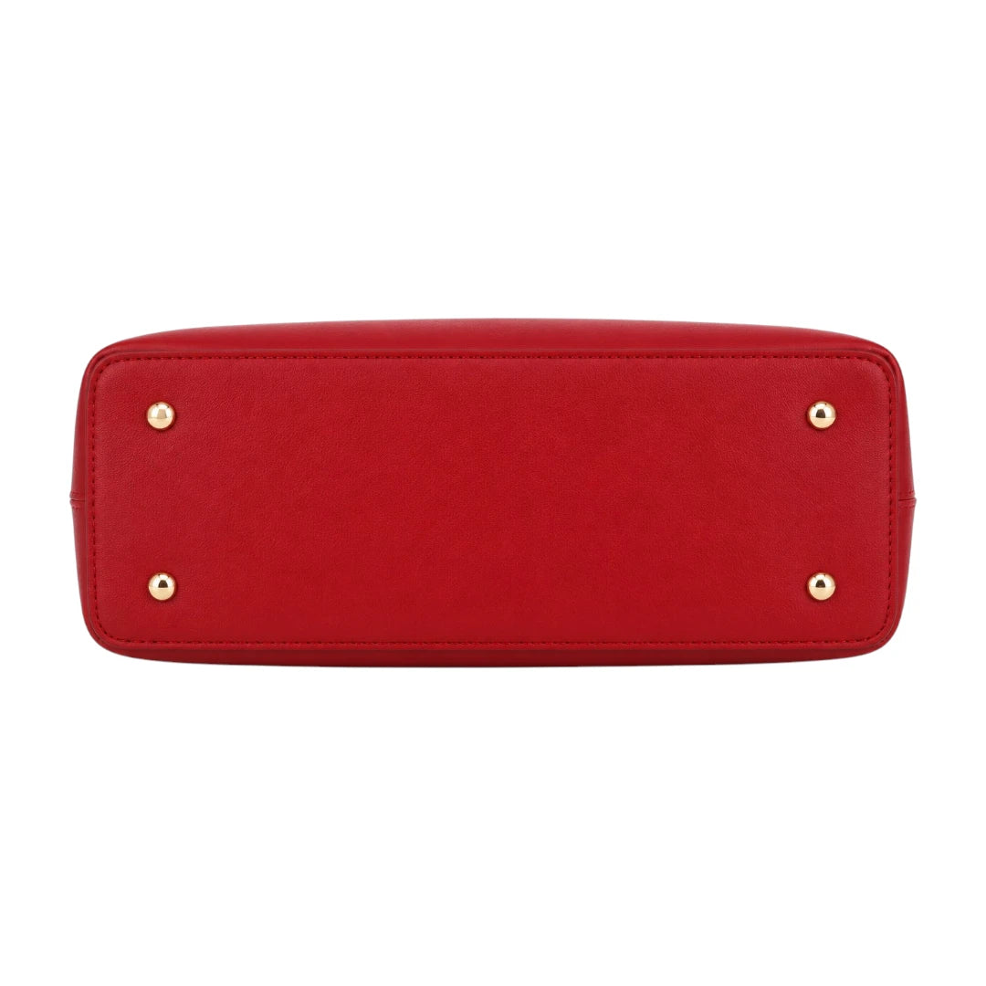 Dalsea Red Pearl Charm Leather Handbag